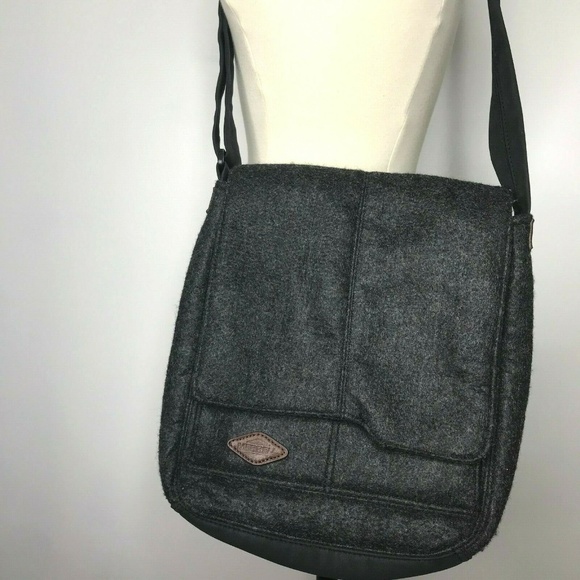 Merrell Handbags - Merrell Messenger Tablet Bag Gray Felt Cross Body